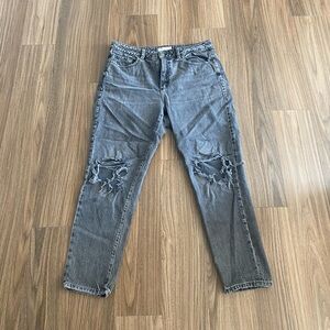 Garage Black Distressed Mom Jeans